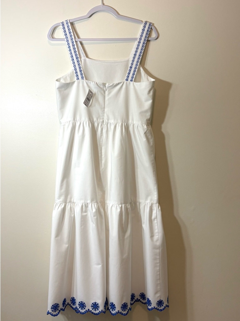 J.Crew White Embroidered Tiered Midi Dress NWT - Picture 4 of 8